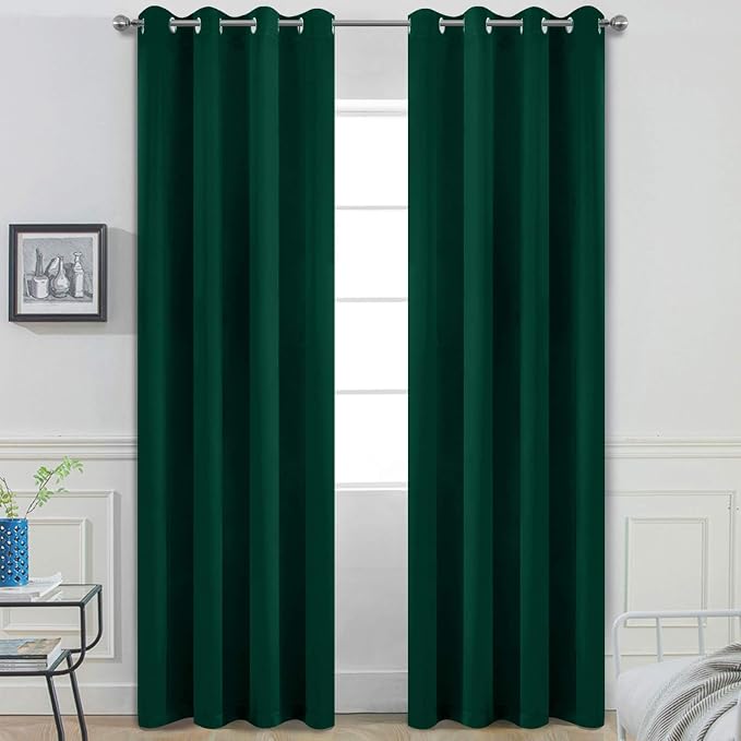 Yakamok Room Darkening Curtains 52x96 inch Length Dark Green-Living Room | 2 by Yakamok