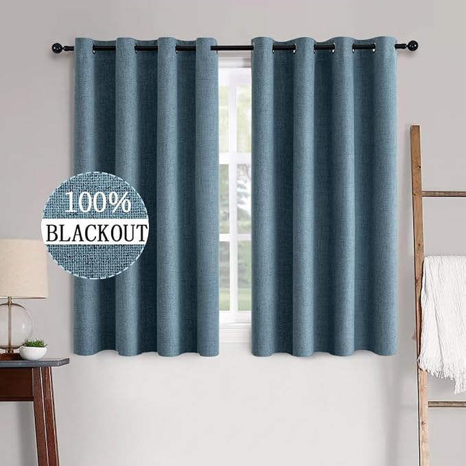 MIULEE 100% Blackout Linen Curtains by MIULEE