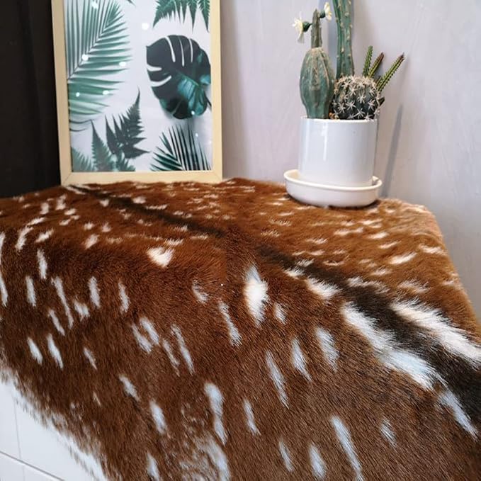 Faux Cowhide Area Rug, Sika Deer Printed Hide Rug Animal Print Rug Faux Fur - Image 5