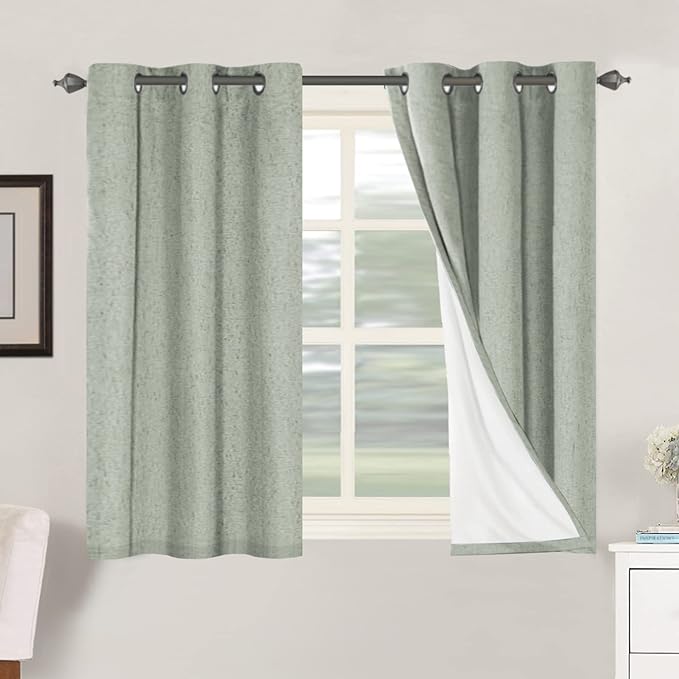 H.VERSAILTEX Primitive Linen Curtains 100% Blackout Curtain Drapes Burlap by HVERSAILTEX