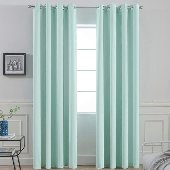 Yakamok Room Darkening Curtains 52x96 inch Length Aqua-Living Room | 2 panels by Yakamok