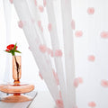 MYSKY HOME Pom Pom Sheer Curtains for Girls Bedroom Pink Curtains for Nursery 90 Inch Long Living Room Curtains 2 Panels Light Filtering Rod Pocket Semi Window Drapes 52 x 90 inch
