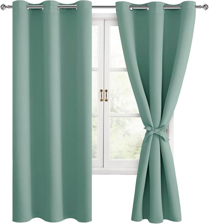 Blackout Curtains for Bedroom, Sage Green, 42 x 72 Inch, 2 Panels | Noise - Image 8