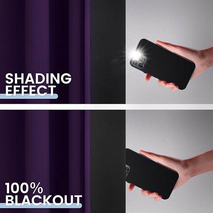 SimpleHome Purple 100% Blackout Curtains Room Darkening Living Room 84 Inch | - Image 4