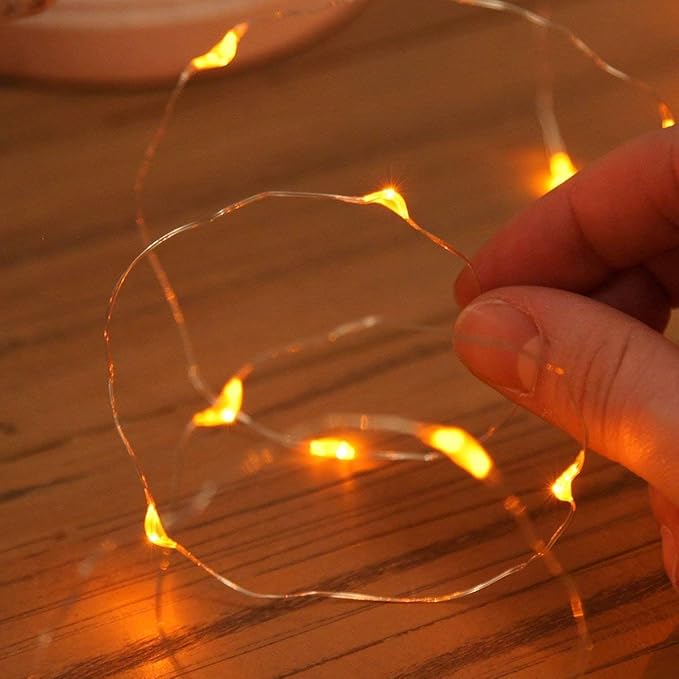 XINKAITE Waterproof LED Fairy String Lights - Starry DIY Decoration for Indoor & Outdoor Parties, Christmas, Holidays (10FT/3Meters, Orange)