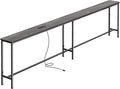 SUPERJARE 102.4 Inch Sofa Table with Power Outlets and USB-C Port, 5.9 Inch Narrow Console Tables, Entryway Hallway Couch Tables with Storage, Behind Sofa, Small Spaces, Living Room, Grey
