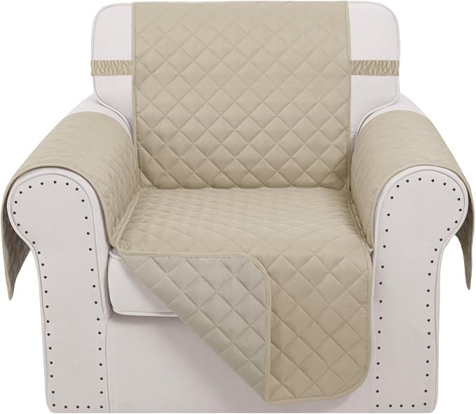 Reversible Recliner Chair Covers, Sand/Beige | Chair Covers by LuxshareHome
