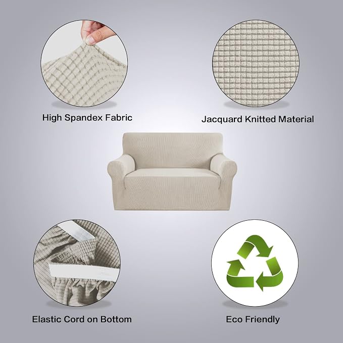 H.VERSAILTEX Stretch Loveseat Covers 1-Piece Loveseat Slipcover|Sofa Cover - Image 4