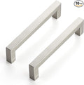 Ravinte 10 Pack 5 Inch Kitchen Square Cabinet Handles Satin Nickel Pulls Brushed Nickel Kitchen Cabinet Hardware Handles for Cupboard Drawer Pulls