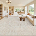 10x14 Area Rugs Living Room: Bedroom Washable Carpet Warm Beige | Vintage Boho by Luxturiy