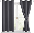 Blackout Curtains for Bedroom, Dark Grey, 42 x 54 Inch, 2 Panels | Thermal by Hiasan