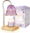 Mom Birthday Gifts for Women: Purple Flower Candle Warmer Lamp with Scented Candles Dimmable Wax Warmer with Timer Mom Christmas Gift