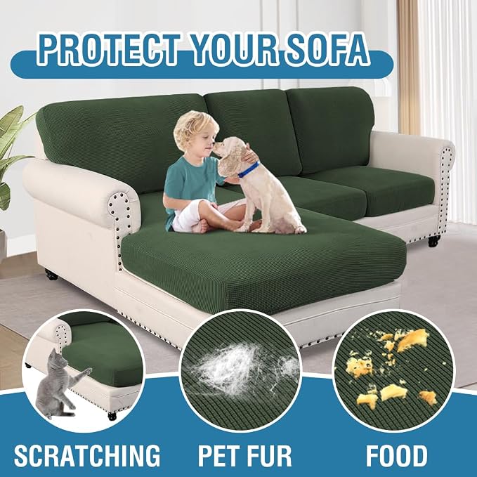 H.VERSAILTEX Sectional Couch Covers 6 Pieces Stretch Sofa Cover - Image 7