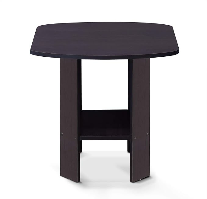 Furinno SIMPLE DESIGN Side Table, 2-Tier End Table, Open Shelves Night Stand, Bedside Table, for Living Room, Bedroom, Dark Walnut