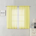 Goose Yellow Sheer Curtains 54 Inch Length 2 Panels, Voile Light Filtering by Lecloud