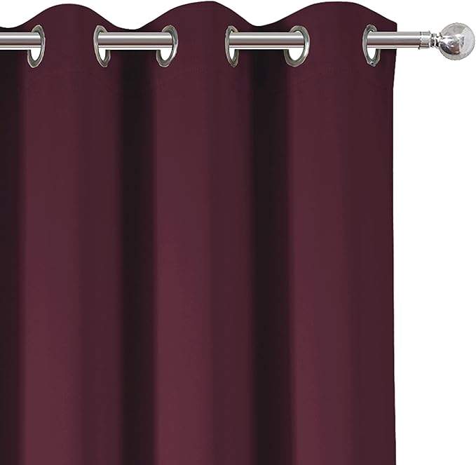 Burgundy Red Thermal Blackout Curtains/52 x 84 Inch/Set of 2 Panels Room - Image 7