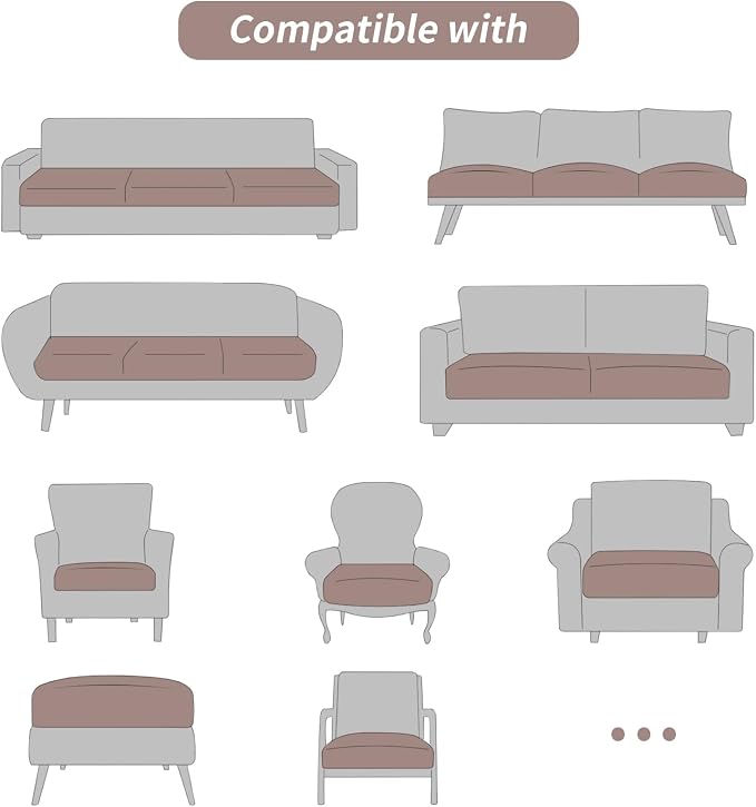 Fuloon Faux Leather Couch Cushion Slipcover, Waterproof Stretch Covers - Image 6