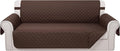 Reversible 4 Seater Sofa Cover 91" Large, Chocolate | Couch Cover Furniture by LuxshareHome