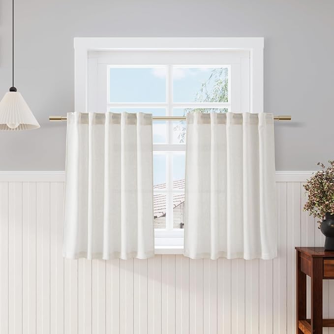Linen Curtains 40 Inch Length for Short Window by Nanspring