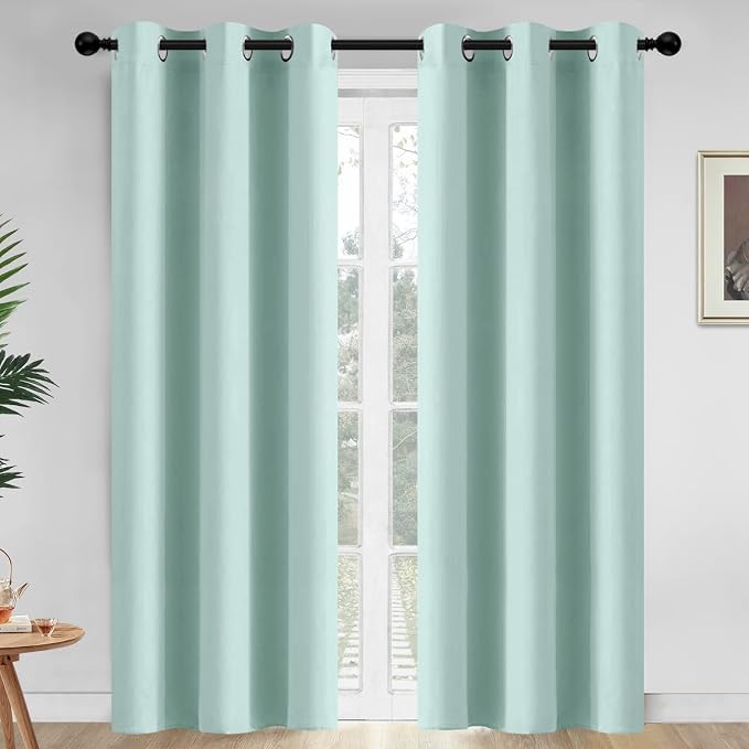 Yakamok Room Darkening Curtains 42x84 inch Length Aqua-Living Room | 2 panels by Yakamok