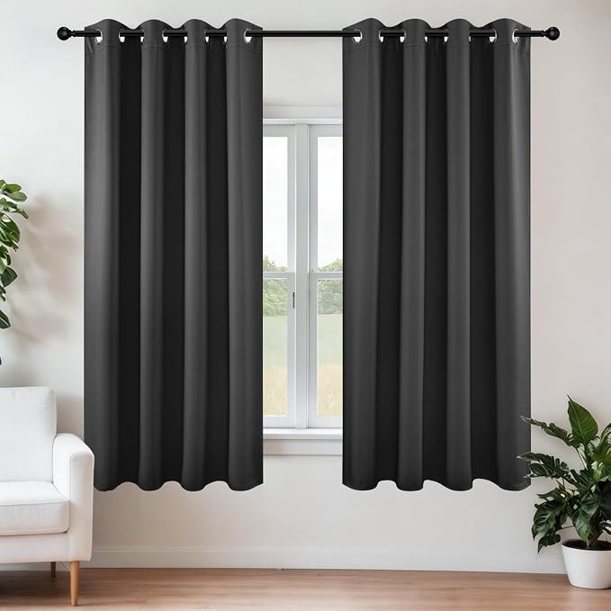 Joydeco Blackout Curtains 63 Inch Length 2 Panels Set, Thermal Insulated Long by JOYDECO