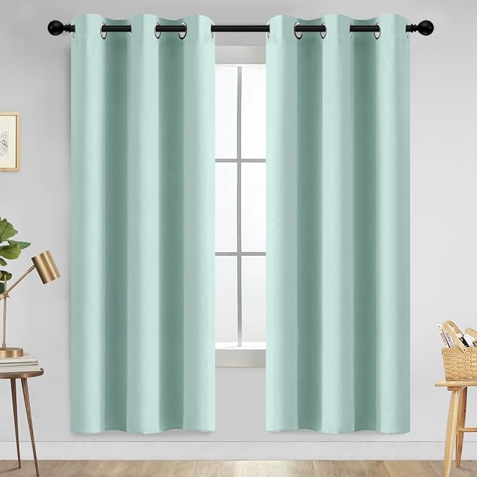 Yakamok Room Darkening Curtains 42x72 inch Length Aqua-Living Room | 2 panels by Yakamok