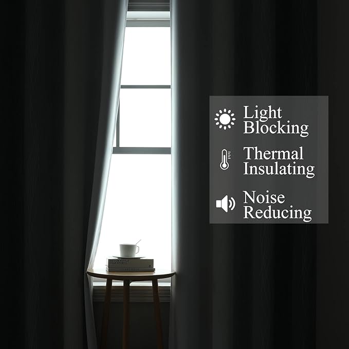 Grey and Greyish White Ombre Blackout Curtains - Image 3