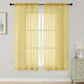 Sheer Curtains 63 Inch Length 2 Panels Set by WelvetBLK