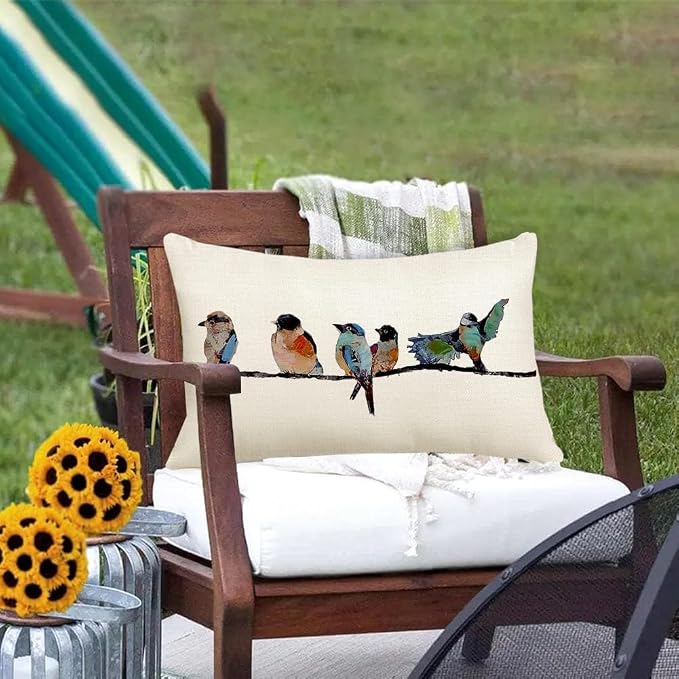 RABUSOFA 12x20 Lumbar Pillow Decorative Throw Pillows, Small Hand-Painted - Image 8