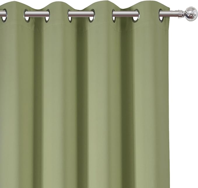 Blackout Curtains 52 x 84 inches Long Sage Green Curtains Set of 2 Panels - Image 6