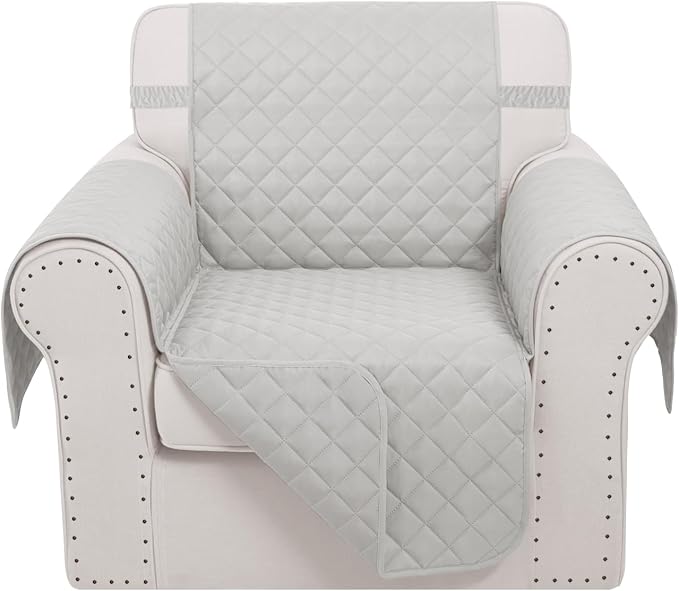 Reversible Recliner Chair Covers, Light Grey | Chair Covers by LuxshareHome