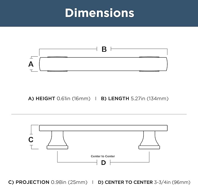 FRANKLIN BRASS Tiered Foot (10-Pack) Cabinet Handles 3-3/4" Hole Center Pulls | Champagne Bronze Hardware Kitchen Door, Drawers, Dressers, Furniture P49573C-CZ-B