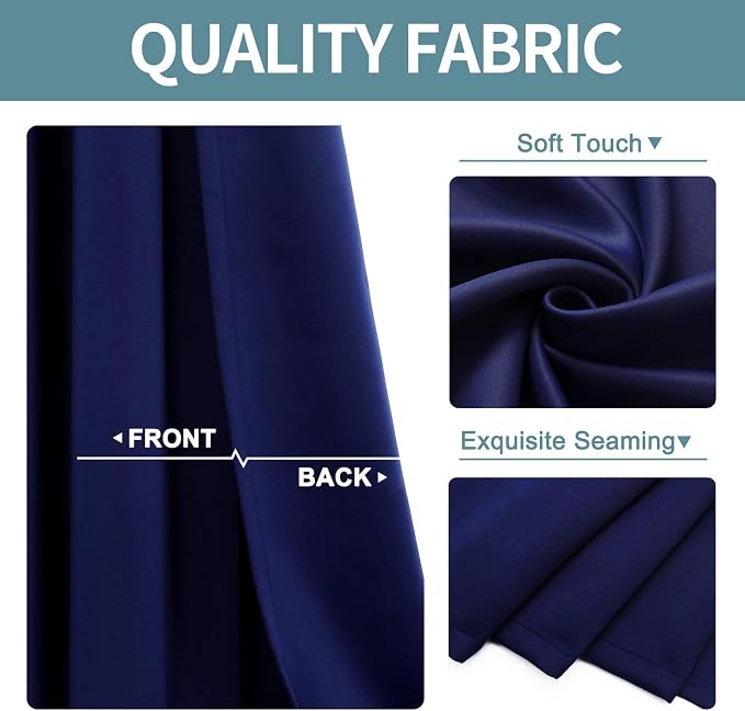 ChrisDowa Blackout Curtains for Bedroom and Living Room 70 Inches Wide | 2 - Image 3