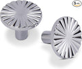 5 Pack Kitchen Cabinet Knobs Round Sunflower Dresser Knob Modern Drawer Hardware Cupboard Handles Furniture Knob for Bathroom Single Hole Knobs for Wardrobe Polished Chrome TYH-BC-K5