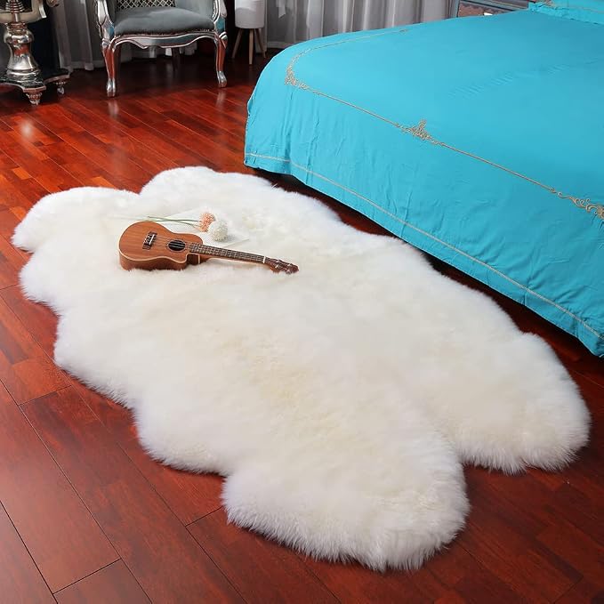 LLB Genuine Sheepskin Area Rug Wool Rug Fur Carpet Fluffy Shaggy Fur Rug by LLB