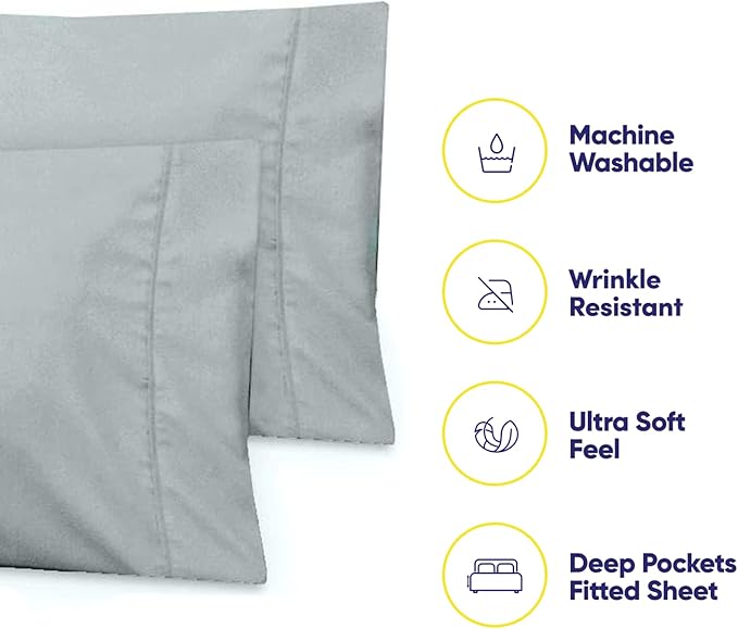 Queen Sheets Blue Porclain - 6 Piece 1500 Supreme Collection Fine Brushed Microfiber Deep Pocket Queen Sheet Set Bedding - 2 Extra Pillow Cases, Great Value, Queen, Porclain Blue