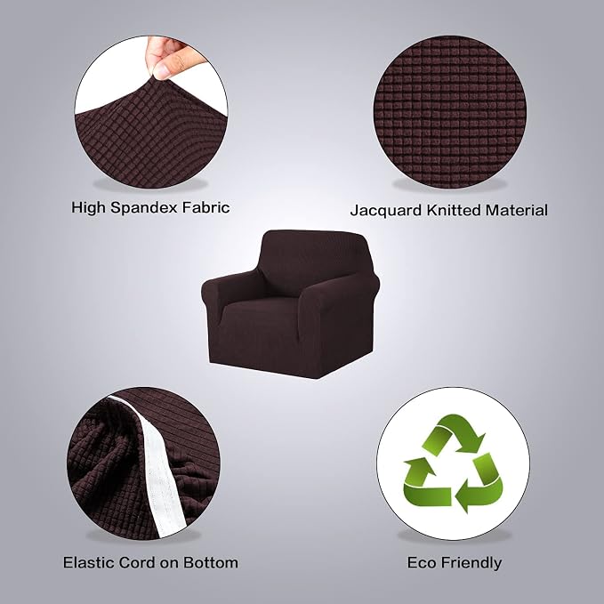 H.VERSAILTEX Armchair Cover High Stretch Sofa Slipcover 1 Piece Couch Covers - Image 4