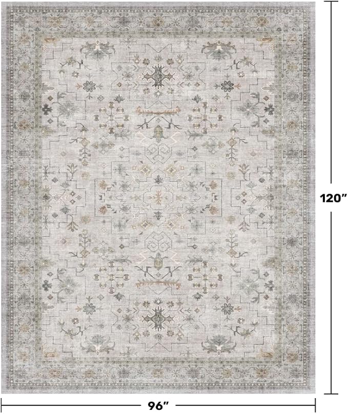Light Gray & Sage Living Room Rug 8x10 - Image 2