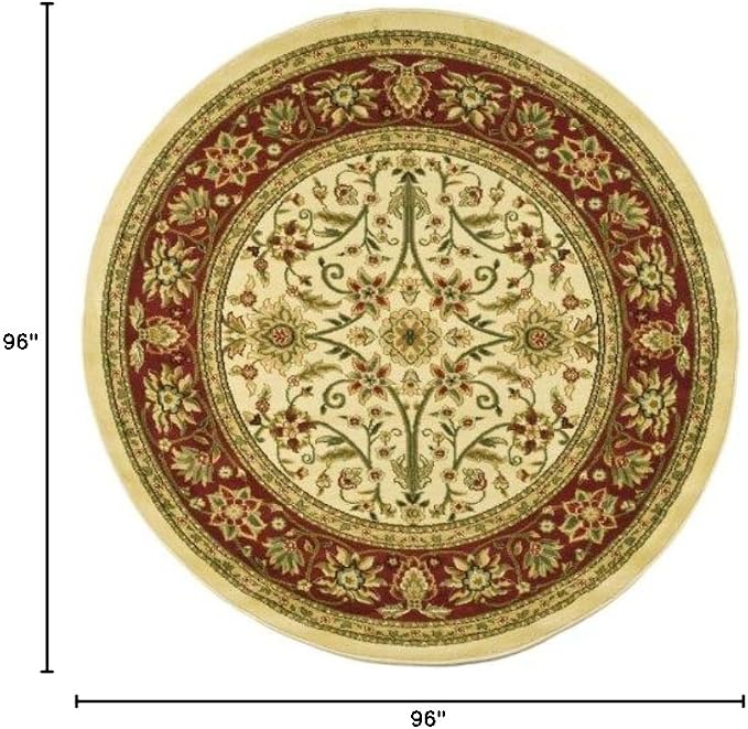 SAFAVIEH Lyndhurst Collection 8' Round Ivory/Rust LNH212R Traditional Oriental - Image 2