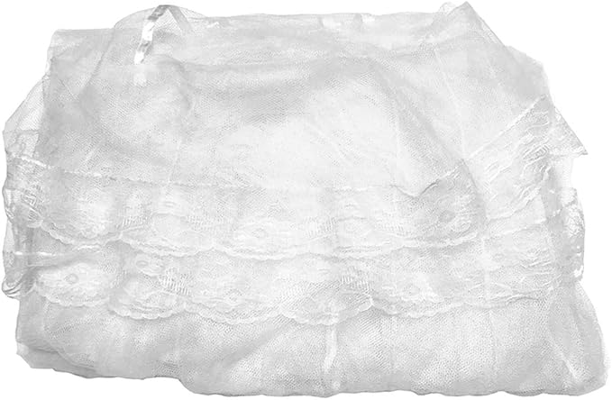 BCBYou Princess Bed Canopy Netting Mosquito Net Round Lace Dome for Twin Full and Queen Size Beds Crib with Jumbo Swag Hook (White)