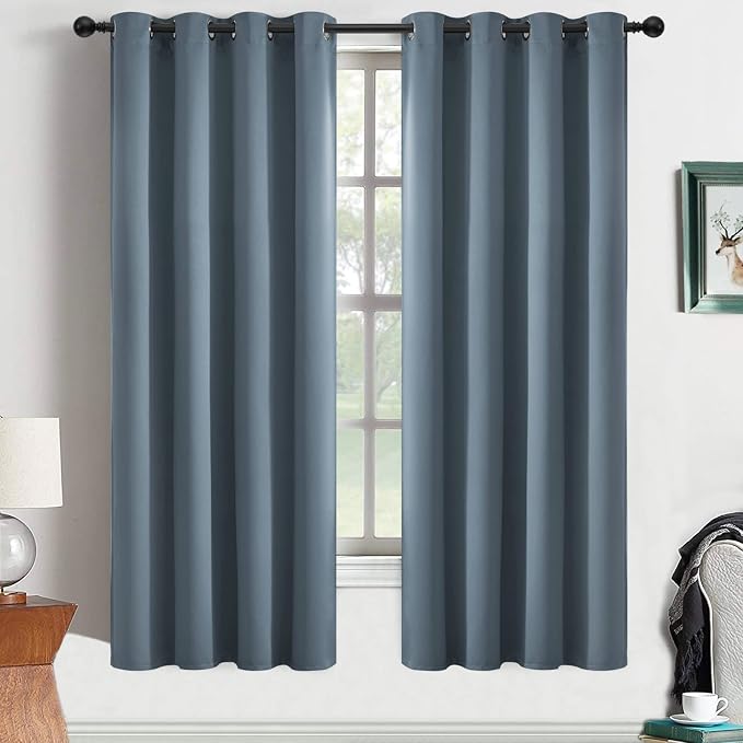Yakamok Room Darkening Curtains 52x63 inch Length Stone Blue-Living Room | 2 by Yakamok