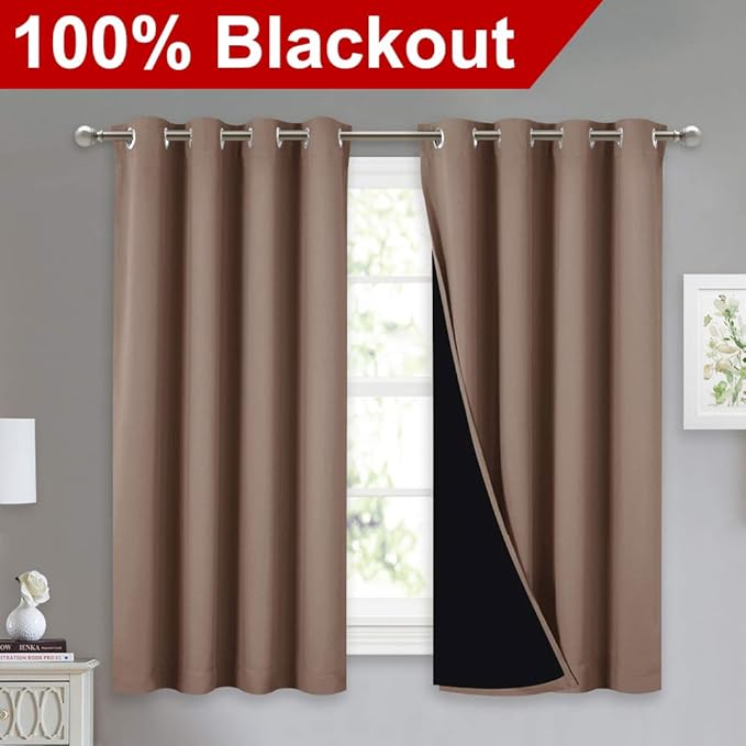 NICETOWN Bedroom Full Blackout Curtain Panels, Super Thick Insulated Window - Image 2