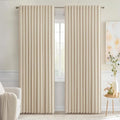 MIULEE Cream Beige Back Tab Blackout Curtains 72x84 Inch Length 2 Panel Set | by MIULEE