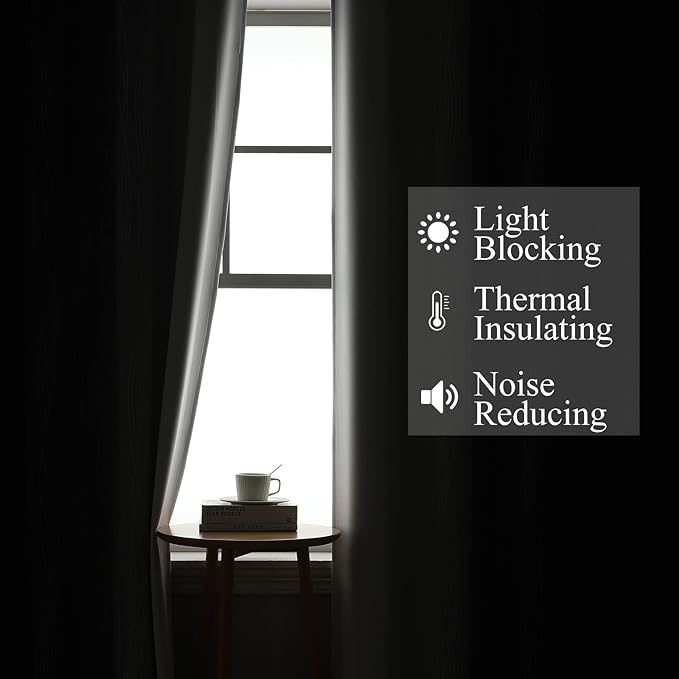 Black and Greyish White Ombre Blackout Curtains - Image 3