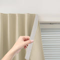 Room Darkening Curtains with Adhesive Backing Tool Free Hanging Window Drapes by Sovtfides