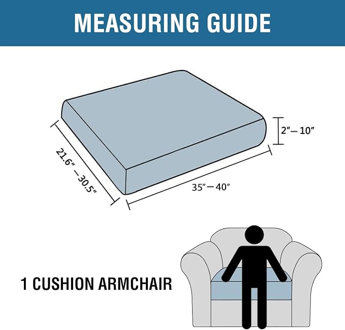 H.VERSAILTEX Super Stretch Individual Seat Cushion Covers Sofa Covers Couch - Image 3