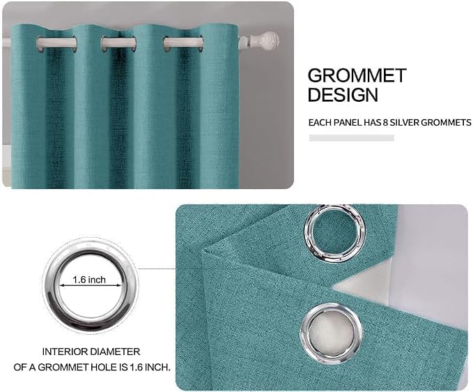 MIULEE 100% Blackout Linen Curtains - Image 4