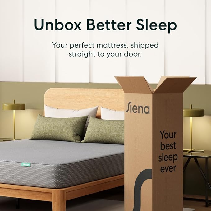 Siena 8” Full Memory Foam Mattress - Medium Firm - 180 Night Trial - Premium Pressure-Relieving Layers - 10 Year Warranty - Mattress in a Box - CertiPUR-US Certified