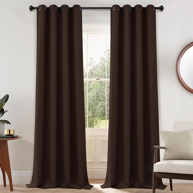 Yakamok Room Darkening Curtains 52x108 inch Chocolate Brown-Living Room | 2 by Yakamok
