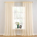 MIULEE Cream Beige Sheer Curtains 54 X 120 Inches, 2 Panels | Solid Color by MIULEE